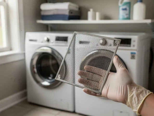 Burbank Dryer Vent Cleaning specialist performing detailed lint trap cleaning service in Burbank