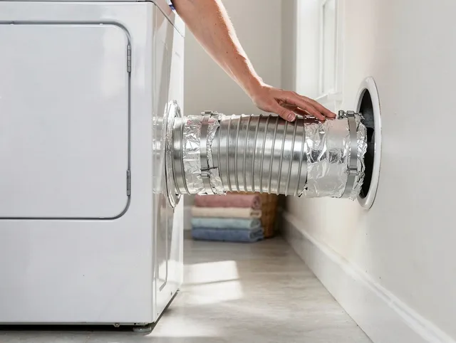 Professional dryer vent hose installation by Burbank Dryer Vent Cleaning in Burbank