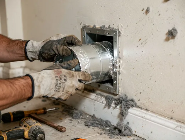 Professional dryer vent repair and installation by Burbank Dryer Vent Cleaning in Burbank