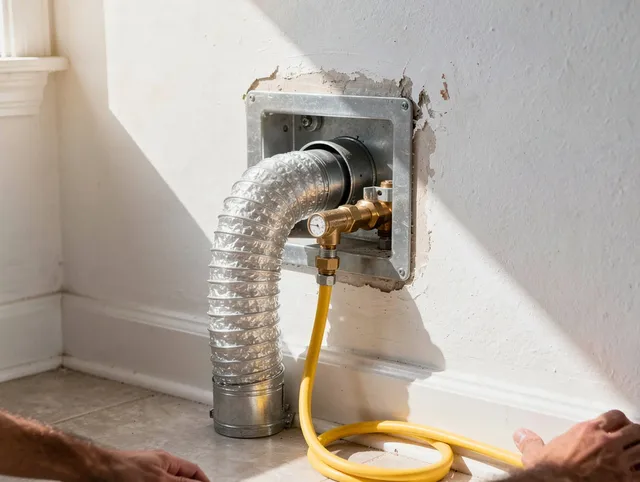 Burbank Dryer Vent Cleaning certified technician performing specialized gas dryer vent cleaning in Burbank